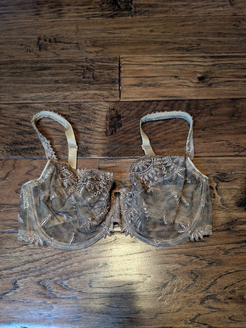 Chantelle Made in France Mesh and Lace Bra Size 32DD